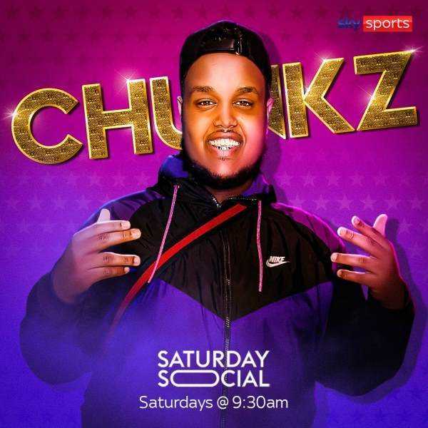 Chunkz hired as face of Sky Sports #SaturdaySocial show Photograph