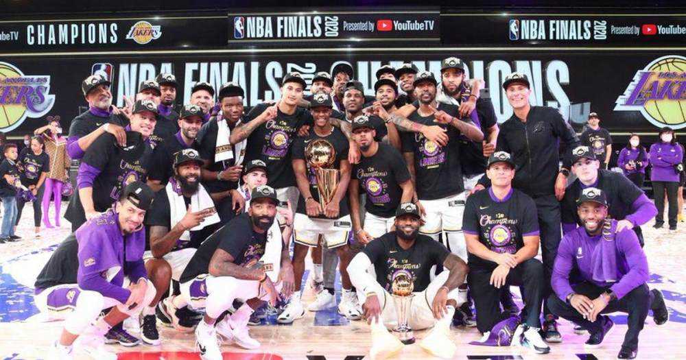 The L.A Lakers win the 2020 NBA Championship Photograph