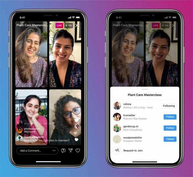 Instagram launches ‘Live Rooms’, letting up to four people go live together Photograph