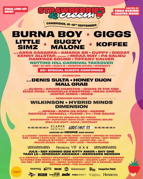 Strawberries and Creem make final line up announcement 3 weeks ahead of festival Photograph